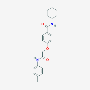 molecular formula C22H26N2O3 B255410 N-cyclohexyl-4-[2-oxo-2-(4-toluidino)ethoxy]benzamide 