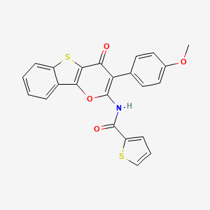 molecular formula C23H15NO4S2 B2554103 N-[3-(4-methoxyphenyl)-4-oxo-4H-[1]benzothieno[3,2-b]pyran-2-yl]thiophene-2-carboxamide CAS No. 881555-37-9