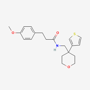 molecular formula C20H25NO3S B2554104 3-(4-methoxyphenyl)-N-((4-(thiophen-3-yl)tetrahydro-2H-pyran-4-yl)methyl)propanamide CAS No. 2309777-14-6