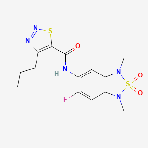 N-(6-fluoro-1,3-dimethyl-2,2-dioxido-1,3-dihydrobenzo[c][1,2,5]thiadiazol-5-yl)-4-propyl-1,2,3-thiadiazole-5-carboxamide