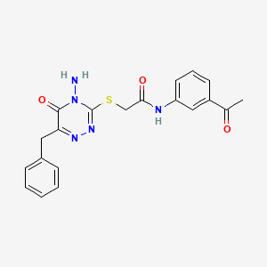 molecular formula C20H19N5O3S B2554126 N-(3-acetylphenyl)-2-[(4-amino-6-benzyl-5-oxo-4,5-dihydro-1,2,4-triazin-3-yl)sulfanyl]acetamide CAS No. 886960-06-1