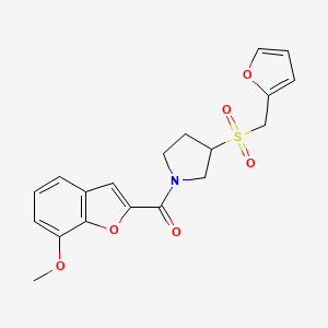 (3-((Furan-2-ylmethyl)sulfonyl)pyrrolidin-1-yl)(7-methoxybenzofuran-2-yl)methanone
