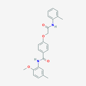 molecular formula C24H24N2O4 B255413 N-(2-methoxy-5-methylphenyl)-4-[2-oxo-2-(2-toluidino)ethoxy]benzamide 