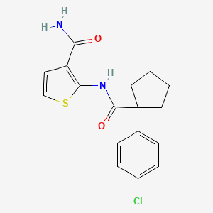 molecular formula C17H17ClN2O2S B2554130 2-(1-(4-氯苯基)环戊烷甲酰胺)噻吩-3-甲酰胺 CAS No. 1171756-93-6