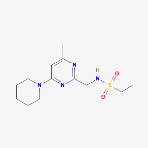 molecular formula C13H22N4O2S B2554132 N-((4-methyl-6-(piperidin-1-yl)pyrimidin-2-yl)methyl)ethanesulfonamide CAS No. 1798031-09-0