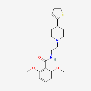 molecular formula C20H26N2O3S B2554148 2,6-dimethoxy-N-(2-(4-(thiophen-2-yl)piperidin-1-yl)ethyl)benzamide CAS No. 1428349-69-2