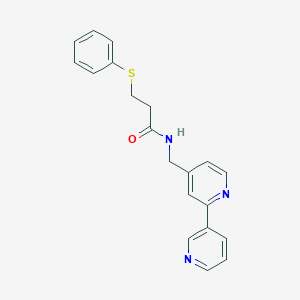 molecular formula C20H19N3OS B2554149 N-([2,3'-bipyridin]-4-ylmethyl)-3-(phenylthio)propanamide CAS No. 2034542-43-1