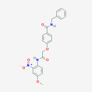 molecular formula C23H21N3O6 B255416 N-benzyl-4-[2-(4-methoxy-2-nitroanilino)-2-oxoethoxy]benzamide 