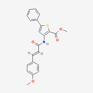 molecular formula C22H19NO4S B2554160 (E)-methyl 3-(3-(4-methoxyphenyl)acrylamido)-5-phenylthiophene-2-carboxylate CAS No. 406924-42-3