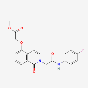 molecular formula C20H17FN2O5 B2554162 Methyl 2-[2-[2-(4-fluoroanilino)-2-oxoethyl]-1-oxoisoquinolin-5-yl]oxyacetate CAS No. 868225-01-8