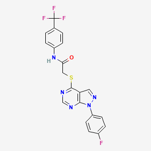 2-((1-(4-fluorophenyl)-1H-pyrazolo[3,4-d]pyrimidin-4-yl)thio)-N-(4-(trifluoromethyl)phenyl)acetamide