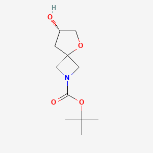 molecular formula C11H19NO4 B2554175 tert-Butyl (7S)-7-hydroxy-5-oxa-2-azaspiro[3.4]octane-2-carboxylate CAS No. 2165563-31-3