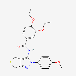 molecular formula C23H25N3O4S B2554180 3,4-diethoxy-N-[2-(4-methoxyphenyl)-4,6-dihydrothieno[3,4-c]pyrazol-3-yl]benzamide CAS No. 476458-22-7