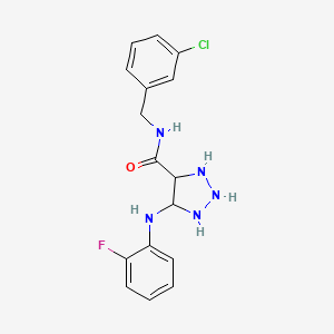 molecular formula C16H13ClFN5O B2554181 N-[(3-chlorophenyl)methyl]-5-[(2-fluorophenyl)amino]-1H-1,2,3-triazole-4-carboxamide CAS No. 1291845-94-7