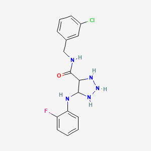 molecular formula C16H13ClFN5O B2554181 N-[(3-clorofenil)metil]-5-[(2-fluorofenil)amino]-1H-1,2,3-triazol-4-carboxamida CAS No. 1291845-94-7