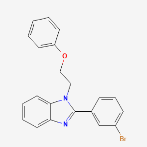 molecular formula C21H17BrN2O B2554183 2-[2-(3-溴苯基)苯并咪唑基]乙氧基}苯 CAS No. 500149-06-4