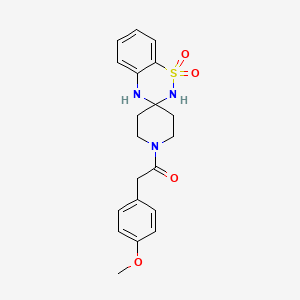 molecular formula C20H23N3O4S B2554184 1'-[(4-methoxyphenyl)acetyl]-4H-spiro[1,2,4-benzothiadiazine-3,4'-piperidine] 1,1-dioxide CAS No. 896704-49-7