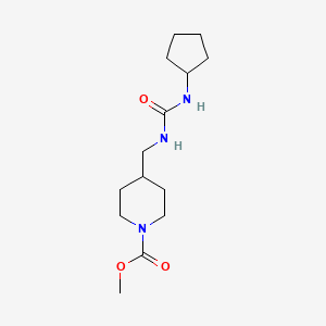 molecular formula C14H25N3O3 B2554188 Methyl 4-((3-cyclopentylureido)methyl)piperidine-1-carboxylate CAS No. 1421498-15-8