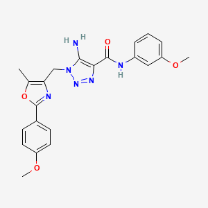 molecular formula C22H22N6O4 B2554198 5-amino-N-(3-methoxyphenyl)-1-{[2-(4-methoxyphenyl)-5-methyl-1,3-oxazol-4-yl]methyl}-1H-1,2,3-triazole-4-carboxamide CAS No. 1112371-20-6