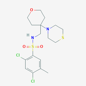 2,4-Dichloro-5-methyl-N-[(4-thiomorpholin-4-yloxan-4-yl)methyl]benzenesulfonamide