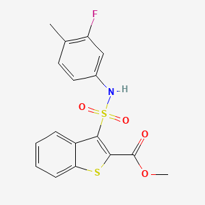 molecular formula C17H14FNO4S2 B2554201 Methyl 3-[(3-fluoro-4-methylphenyl)sulfamoyl]-1-benzothiophene-2-carboxylate CAS No. 899977-41-4