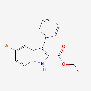 molecular formula C17H14BrNO2 B2554203 ethyl 5-bromo-3-phenyl-1H-indole-2-carboxylate CAS No. 59394-42-2