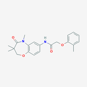 molecular formula C21H24N2O4 B2554206 2-(o-tolyloxy)-N-(3,3,5-trimethyl-4-oxo-2,3,4,5-tetrahydrobenzo[b][1,4]oxazepin-7-yl)acetamide CAS No. 921812-33-1