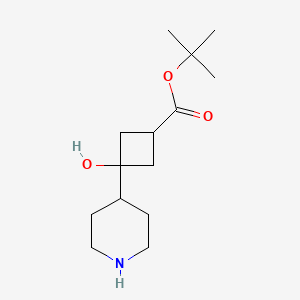 Tert-butyl 3-hydroxy-3-piperidin-4-ylcyclobutane-1-carboxylate