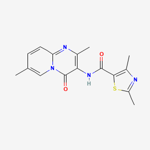 molecular formula C16H16N4O2S B2554223 N-(2,7-dimethyl-4-oxo-4H-pyrido[1,2-a]pyrimidin-3-yl)-2,4-dimethylthiazole-5-carboxamide CAS No. 946336-95-4