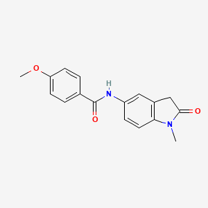 molecular formula C17H16N2O3 B2554225 4-methoxy-N-(1-methyl-2-oxoindolin-5-yl)benzamide CAS No. 921813-34-5