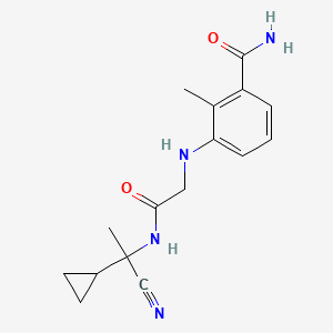 molecular formula C16H20N4O2 B2554227 3-[[2-[(1-Cyano-1-cyclopropylethyl)amino]-2-oxoethyl]amino]-2-methylbenzamide CAS No. 1241065-05-3