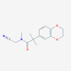 molecular formula C15H18N2O3 B2554238 N-(cyanomethyl)-2-(2,3-dihydro-1,4-benzodioxin-6-yl)-N,2-dimethylpropanamide CAS No. 1385612-72-5