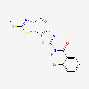 molecular formula C16H10BrN3OS3 B2554247 2-溴-N-(2-甲硫基-[1,3]噻唑并[4,5-g][1,3]苯并噻唑-7-基)苯甲酰胺 CAS No. 477503-32-5