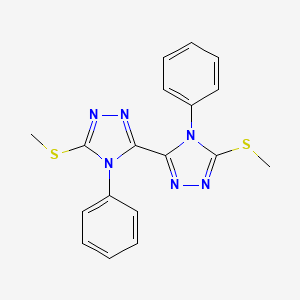 3-Methylsulfanyl-5-(5-methylsulfanyl-4-phenyl-1,2,4-triazol-3-yl)-4-phenyl-1,2,4-triazole