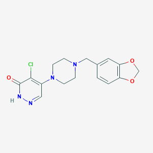 molecular formula C16H17ClN4O3 B255425 5-(4-(benzo[d][1,3]dioxol-5-ylmethyl)piperazin-1-yl)-4-chloropyridazin-3(2H)-one 