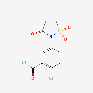 molecular formula C10H7Cl2NO4S B2554250 2-Chloro-5-(1,1,3-trioxo-1$l^{6},2-thiazolidin-2-yl)benzoyl chloride CAS No. 927999-06-2