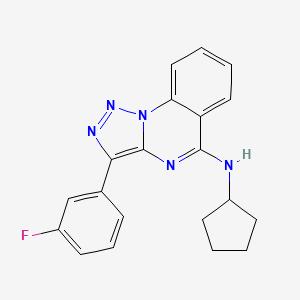 molecular formula C20H18FN5 B2554253 N-cyclopentyl-3-(3-fluorophenyl)-[1,2,3]triazolo[1,5-a]quinazolin-5-amine CAS No. 866847-17-8