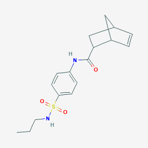 molecular formula C17H22N2O3S B255427 (1R,2S,4R)-N-(4-(N-propylsulfamoyl)phenyl)bicyclo[2.2.1]hept-5-ene-2-carboxamide 