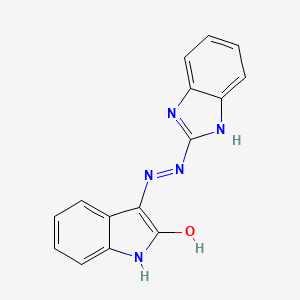 molecular formula C15H11N5O B2554276 (E)-3-(2-(1H-benzo[d]imidazol-2-yl)hydrazono)indolin-2-one CAS No. 60059-63-4