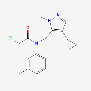 molecular formula C17H20ClN3O B2554283 2-Chloro-N-[(4-cyclopropyl-2-methylpyrazol-3-yl)methyl]-N-(3-methylphenyl)acetamide CAS No. 2411224-62-7