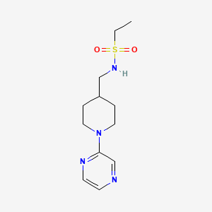 molecular formula C12H20N4O2S B2554287 N-((1-(pyrazin-2-yl)piperidin-4-yl)methyl)ethanesulfonamide CAS No. 1396849-19-6