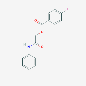 molecular formula C16H14FNO3 B255429 2-Oxo-2-(4-toluidino)ethyl 4-fluorobenzoate 