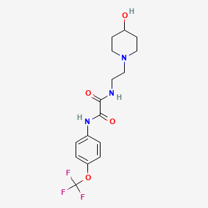 molecular formula C16H20F3N3O4 B2554293 N1-(2-(4-羟基哌啶-1-基)乙基)-N2-(4-(三氟甲氧基)苯基)草酰胺 CAS No. 1797586-87-8