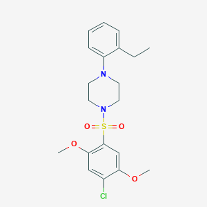 molecular formula C20H25ClN2O4S B255431 1-[(4-Chloro-2,5-dimethoxyphenyl)sulfonyl]-4-(2-ethylphenyl)piperazine 
