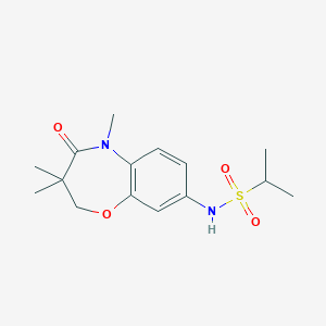 molecular formula C15H22N2O4S B2554317 N-(3,3,5-trimethyl-4-oxo-2,3,4,5-tetrahydrobenzo[b][1,4]oxazepin-8-yl)propane-2-sulfonamide CAS No. 922097-12-9