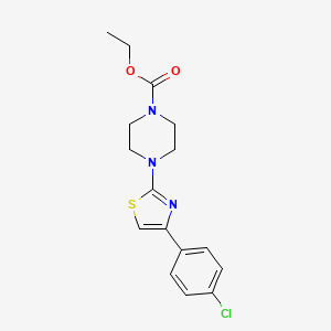 molecular formula C16H18ClN3O2S B2554322 Ethyl 4-(4-(4-chlorophenyl)thiazol-2-yl)piperazine-1-carboxylate CAS No. 346662-91-7