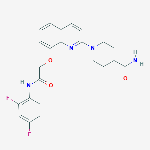 1-(8-(2-((2,4-Difluorophenyl)amino)-2-oxoethoxy)quinolin-2-yl)piperidine-4-carboxamide