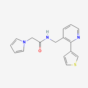 molecular formula C16H15N3OS B2554344 2-(1H-吡咯-1-基)-N-((2-(噻吩-3-基)吡啶-3-基)甲基)乙酰胺 CAS No. 2034433-62-8