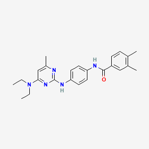 molecular formula C24H29N5O B2554346 N-(4-{[4-(diethylamino)-6-methylpyrimidin-2-yl]amino}phenyl)-3,4-dimethylbenzamide CAS No. 923132-24-5