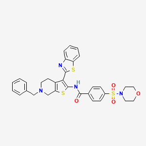 molecular formula C32H30N4O4S3 B2554347 N-(3-(苯并[d]噻唑-2-基)-6-苄基-4,5,6,7-四氢噻吩并[2,3-c]吡啶-2-基)-4-(吗啉磺酰基)苯甲酰胺 CAS No. 524695-07-6